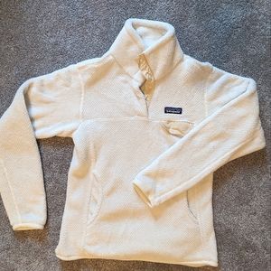 Women's Patagonia Re-Tool Snap T Pullover, white with cream accent, size small